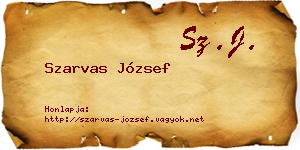 Szarvas József névjegykártya