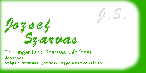 jozsef szarvas business card